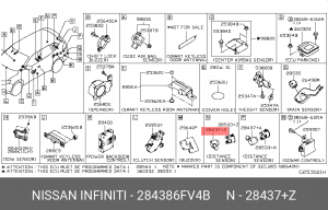 284386FV4B ДАТЧИК ДЕТЕКТОРА ПРЕПЯТСТВИЙ УЛЬТРАЗВУКОВОЙ 28438-6FV4B NISSAN