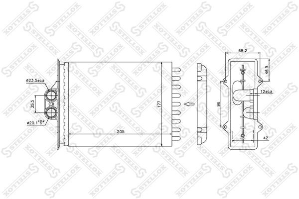 радиатор печки! с AC\ Opel Vectra all 95> 10-35056-SX STELLOX