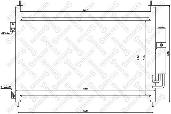 радиатор кондиционера!\ Honda Civic 1.4/1.8/2.2CTDi 06> 10-45564-SX STELLOX