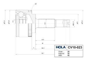 ШРУС наружный CV10-023 HOLA