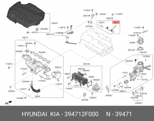 Трубка топливная HYUNDAI ix35 (10-15),Tucson (10-15) OE 394712F000 HYUNDAI KIA
