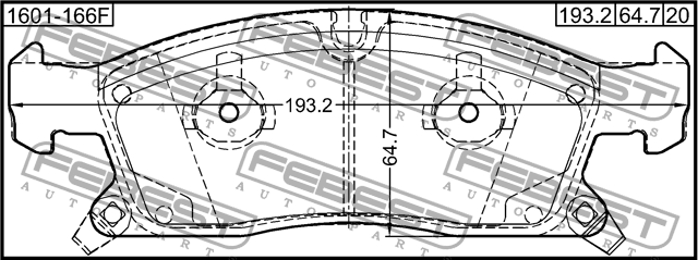 Колодки передние MERCEDES BENZ ML-CLASS 166 2011- 1601-166F 1601-166F FEBEST