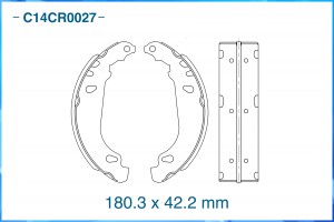 Тормозные колодки задние барабанные Low Metallic C14CR0027 C14CR0027 CWORKS