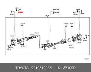 болт карданного вала! M10x1x26/32x10.9\ Toyota 90105-10085 TOYOTA