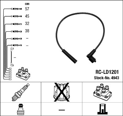 RC-LD 1201 к-кт проводов! (L) Lada 2108i-210993i/2114i-2115i 98> RCLD1201 NGK