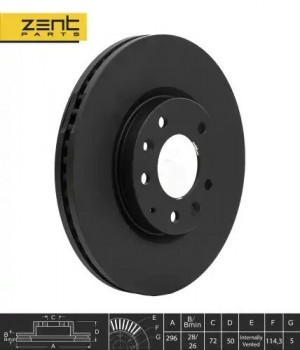 диск тормозной передний Mazda CX7 2.3/2.2D 06 Z06103 Z06103 ZENTPARTS