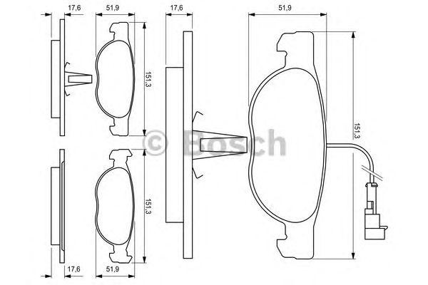 Колодки тормозные ALFA ROMEO 145,146 FIAT Bravo (95-01),Punto (94-09) передние ( 0 986 424 246 BOSCH
