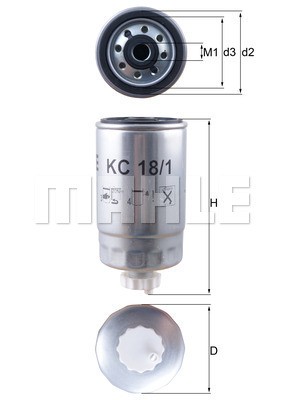 Фильтр топливный KC18/1 MAHLE KNECHT