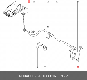 тяга стабилизатора переднего!\ Renault Duster 1.5DCi-2.0i 10> 546180001R RENAULT