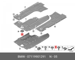 Саморез BMW OE 07119901291 BMW
