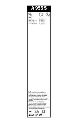 Щетки стеклоочистителя ATW 600/575 A955S 3397118955 3 397 118 955 BOSCH