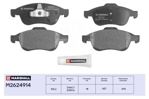 Торм. колодки дисковые передн. Renault Arkana 19-  Kaptur 13-  Duster I II 11- M M2624914 MARSHALL