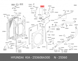 Бачок расширительный AERO 253608A300 HYUNDAI KIA