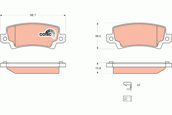 Колодки тормозные TOYOTA Corolla (02-) задние (4шт.) TRW GDB3289 TRW