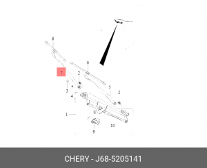 Поводок CHERY Tiggo 4 (17-) стеклоочистителя переднего правый OE J68-5205141 CHERY