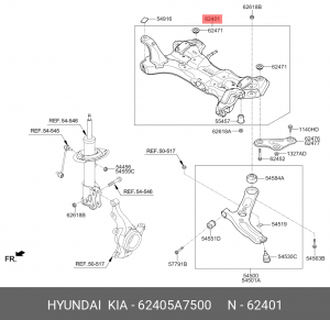 Подрамник KIA Cerato (13-) передний OE 62405A7500 HYUNDAI KIA