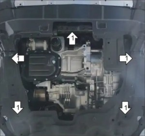 73105 (1/0/0) Защита стальная 2 мм Д  КПП  Haval H6  M6  F7 MOTODOR 73105 MOTODOR