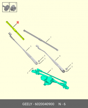 Щетка стеклоочистителя 430мм бескаркасная GEELY 6020040900 GEELY
