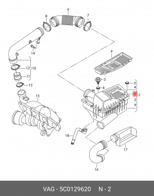 фильтр воздушный!\ Audi, VW 5C0 129 620 VAG