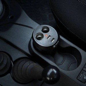 Разветвитель в прикуриватель "AIRLINE" (2 гнезда 2USB в подстаканник) ASP-2U-16 AIRLINE