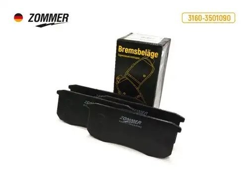 Колодка тормозная передняя УАЗ 3160, Патриот, Хантер (к-т 4 шт) 31603501090 ZOMMER