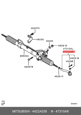 наконечник рулевой тяги! правый\ Mitsubishi Pajero IV 06> 4422A038 MITSUBISHI