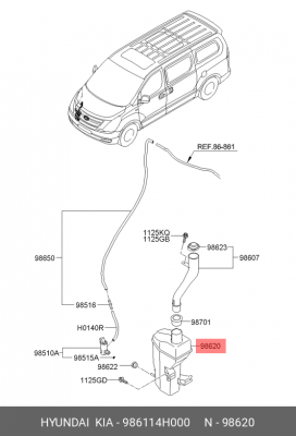 Бачок омывателя HYUNDAI Starex H-1 (07-) OE 986114H000 HYUNDAI KIA