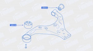 Сайлентблок нижнего рычага передней подвески заднийSolaris Sonata Elantra ix55 S SB838 FINWHALE