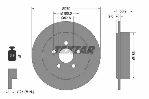 92108600 диск тормозной задний!\ Dodge Neon/Stratus/ Chrysler Sebring 92108600 TEXTAR