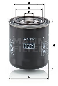 Фильтр масляный КПП и Мост SCANIA W90231 MANN FILTER