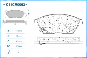 Тормозные колодки передние Low Metallic C11CR0063 C11CR0063 CWORKS