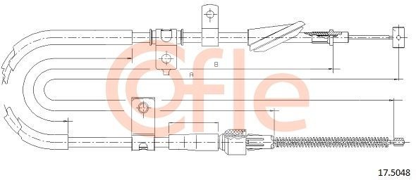 трос ручника задний левый! L1635/1422\ Suzuki Liana 01-07 92175048 COFLE