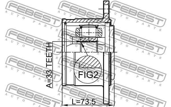 ШРУС внутр правый MITSUBISHI PAJERO III 0411-V75RH 0411-V75RH FEBEST