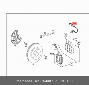 датчик износа колодок! пер. \MB W211/S211 02> A 211 540 07 17 MERCEDES BENZ