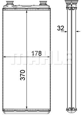 Радиатор отопителя. TGA, TGL, TGM, TGS, TGX AH 5 000P MAHLE KNECHT