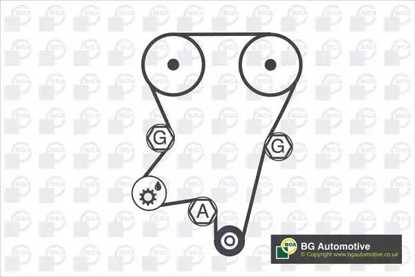 рем.к-кт ГРМ!\ Opel Astra/Vectra/Omega 1.8/2.0 16V 94-98 TB9508K BG AUTOMOTIVE