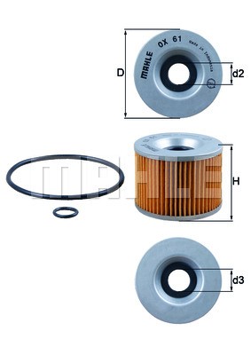 Фильтр масляный Mahle OX 61D OX61D MAHLE KNECHT