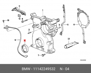 Сальник коленвала BMW 3 (E36,E46),5 (E34,E39,E60) передний (48х65х10) OE 11 14 2 249 532 BMW