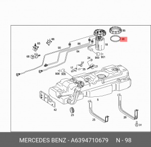 Прокладка MERCEDES Viano (W639) насоса топливного OE A6394710679 MERCEDES BENZ