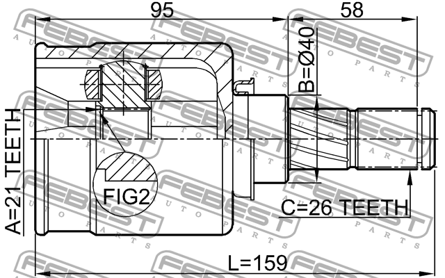 ШРУС 0211-K12 0211-K12 FEBEST