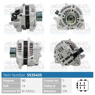Генератор HONDA Civic 8 (06-) (1.8 I) 14В 100А MEAT&DORIA 5535435 MEAT DORIA