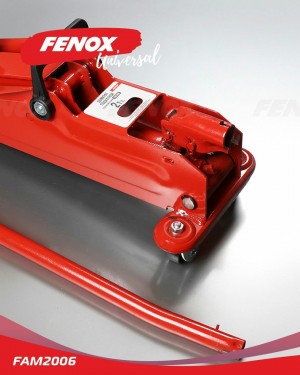 Домкрат гидравлический подкатной, 2 т высота min 14 см/ высота max-32 см FAM2006 FENOX