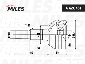 ШРУС наружный CADILLAC SRX GA20781 GA20781 MILES