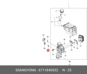 ПРОКЛАДКА SSANGYONG ACTYON (10-) (D20F) КОРПУСА МАСЛЯНОГО ФИЛЬТРА OE 6711840532 6711840532 SSANG YONG