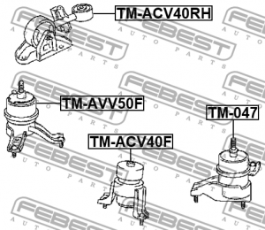 Опора двигателя передняя гидравлическая TM-AVV50F FEBEST