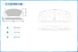 Тормозные колодки задние, Low Metallic C12CR0148 C12CR0148 CWORKS