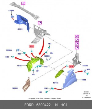 Клипса FORD OE 6 800 422 FORD