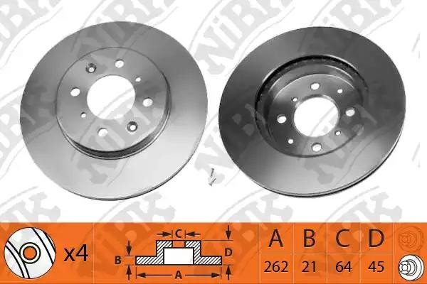 Диск тормозной HONDA Civic (01-05) передний (1шт.) NIBK RN1089 NIBK