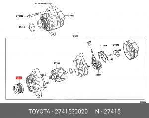Шкив генератора 27415-30020 27415-30020 TOYOTA