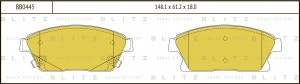 Колодки тормозные дисковые передние CHEVROLET Cruze 09-OPEL Astra J/Mokka 11- BB BB0445 BLITZ